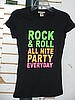 6 Pcs Ladies Neon Print Baby Doll T shirts ROCK N ROLL